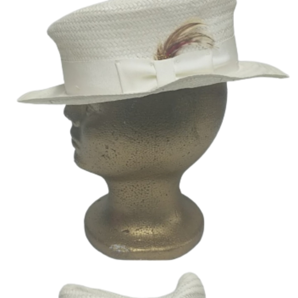 Caspas Headwear 1940s Straw Hat Stingy Brim Weaved Cosplay Theater